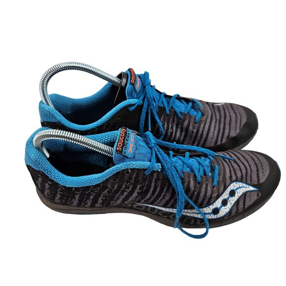 Saucony Kilkenny XC Track Running Shoes Mens Size 10.5 Black Blue Canvas Spikes - Picture 5 of 8